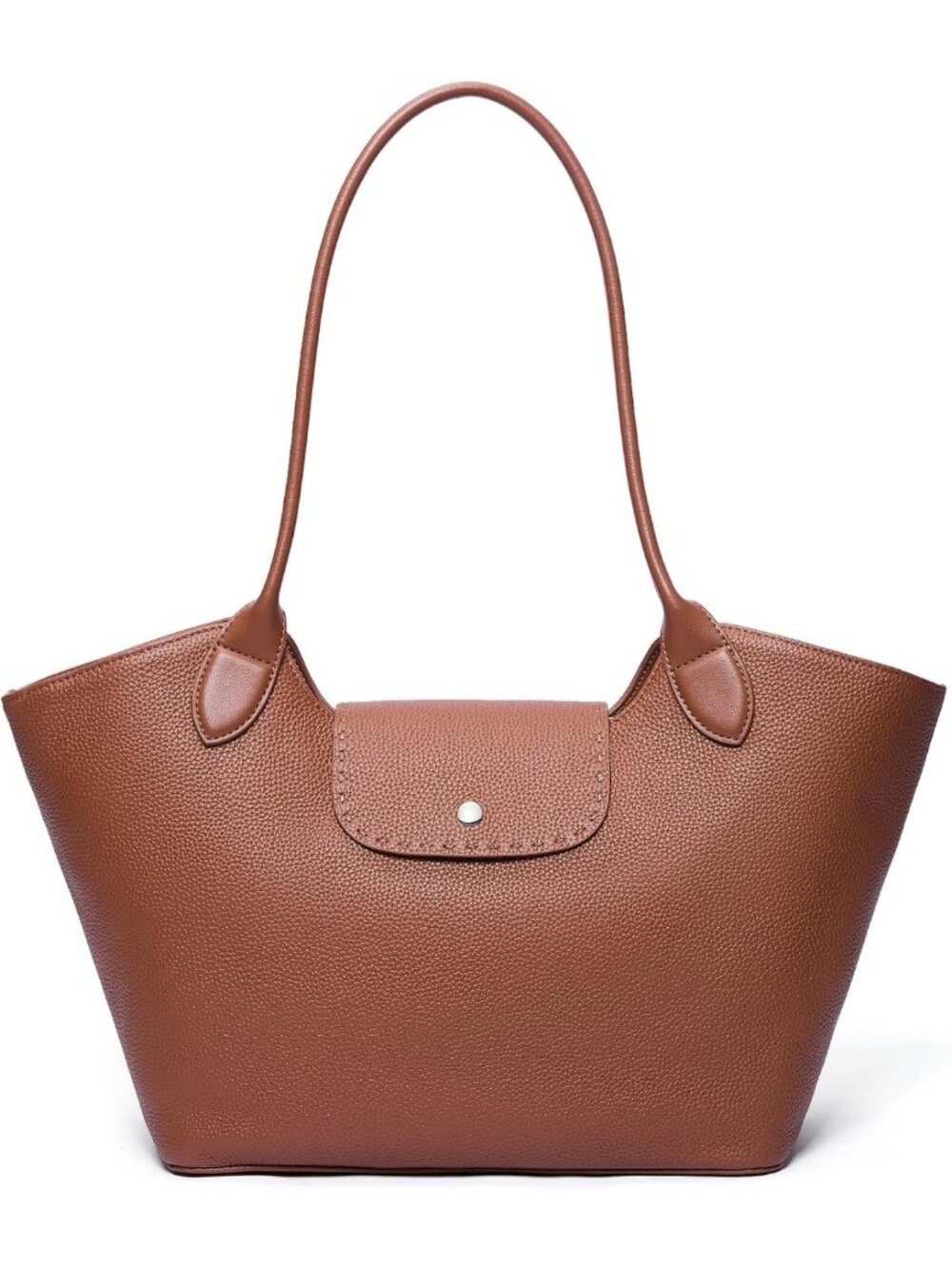 Stylish Minimalist Genuine Leather Tote Bag for Women - Roomy Shoulder Purse
